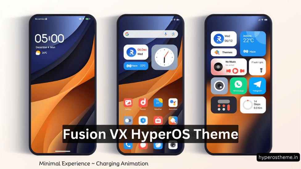 Fusion VX HyperOS Theme With Charging Animation For Xiaomi Phones