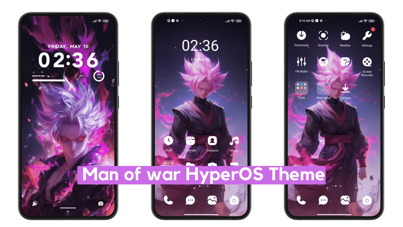 Man Of War HyperOS Theme For Xiaomi With Dynamic Anime UI HyperOS Themes