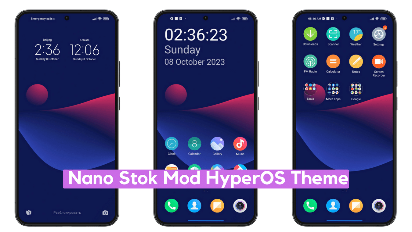 Nano Stok Mod HyperOS Theme For Xiaomi With Dynamic Minimal UI