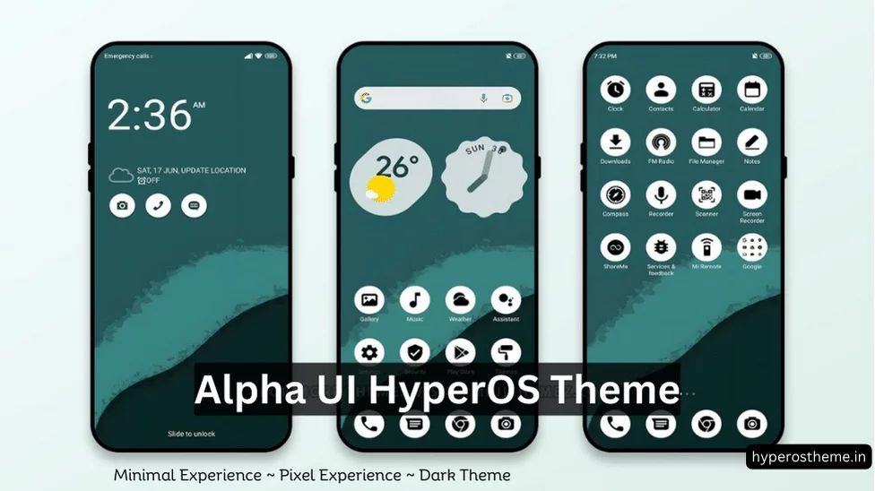 Alpha UI HyperOS Theme with Dynamic Lockscreen for Xiaomi Phones Alpha UI HyperOS Theme with Dynamic Lockscreen for Xiaomi Phones