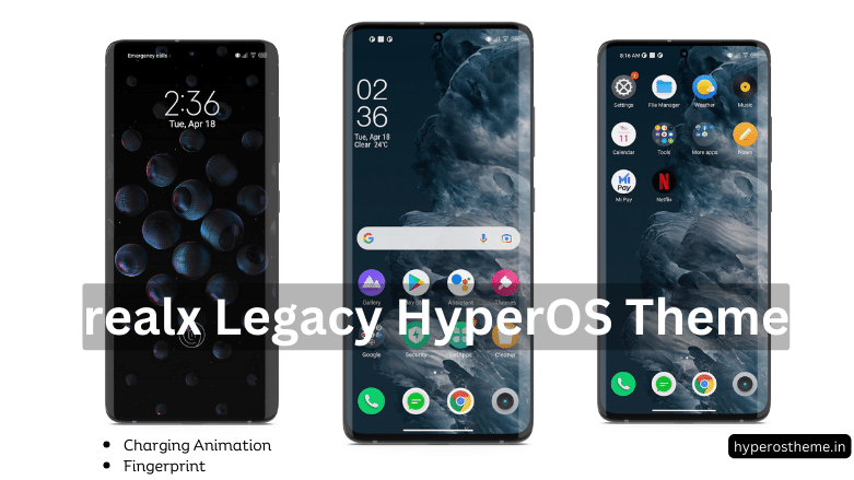RealX Legacy HyperOS Theme with Charging & Fingerprint