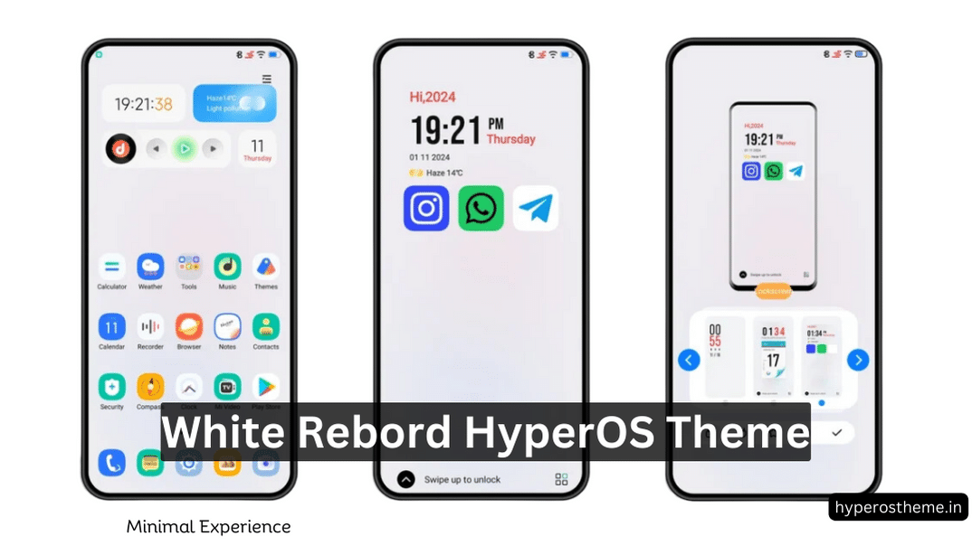 White Reborn HyperOS Theme for Xiaomi and Redmi Phones