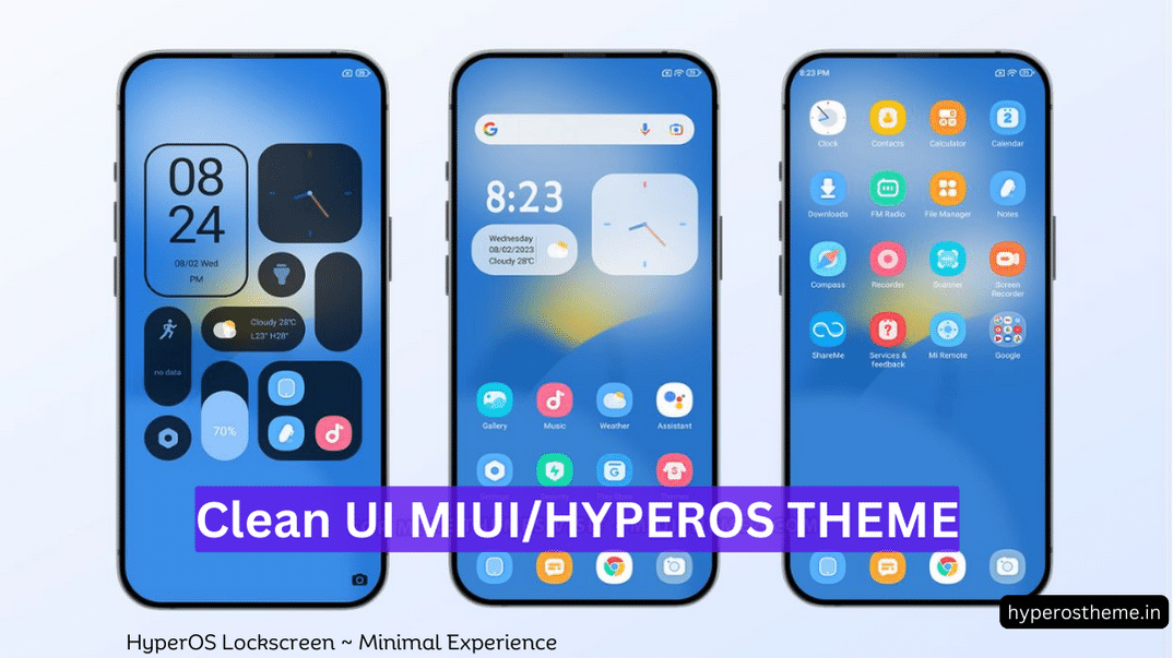 Clean UI HyperOS Theme for Xiaomi and Redmi Phones with Minimal Elegant Design