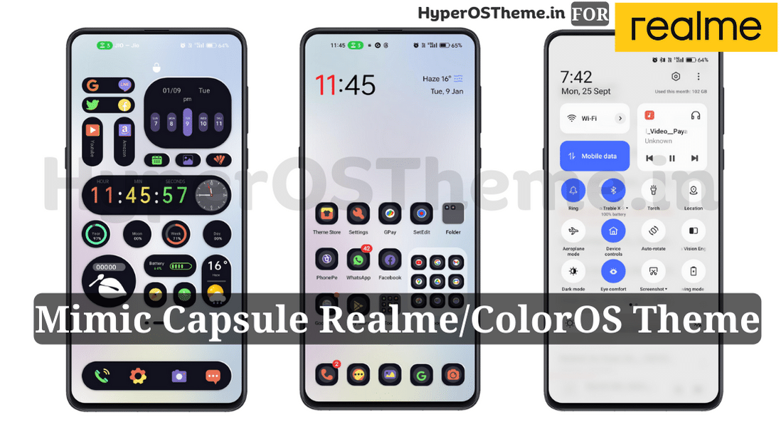 Mimic Capsule Realme Theme with Dynamic Widgets for Realme Devices Mimic Capsule Realme Theme with Dynamic Widgets for Realme Devices