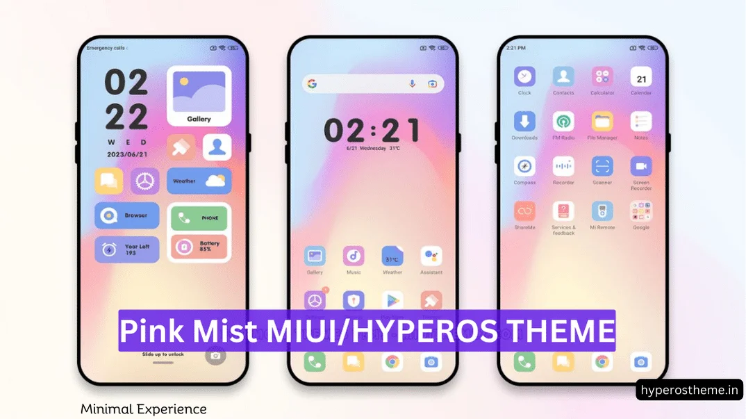 Pink Mist HyperOS Theme for Xiaomi Phones with Beautiful Lockscreen Pink Mist HyperOS Theme for Xiaomi Phones with Beautiful Lockscreen