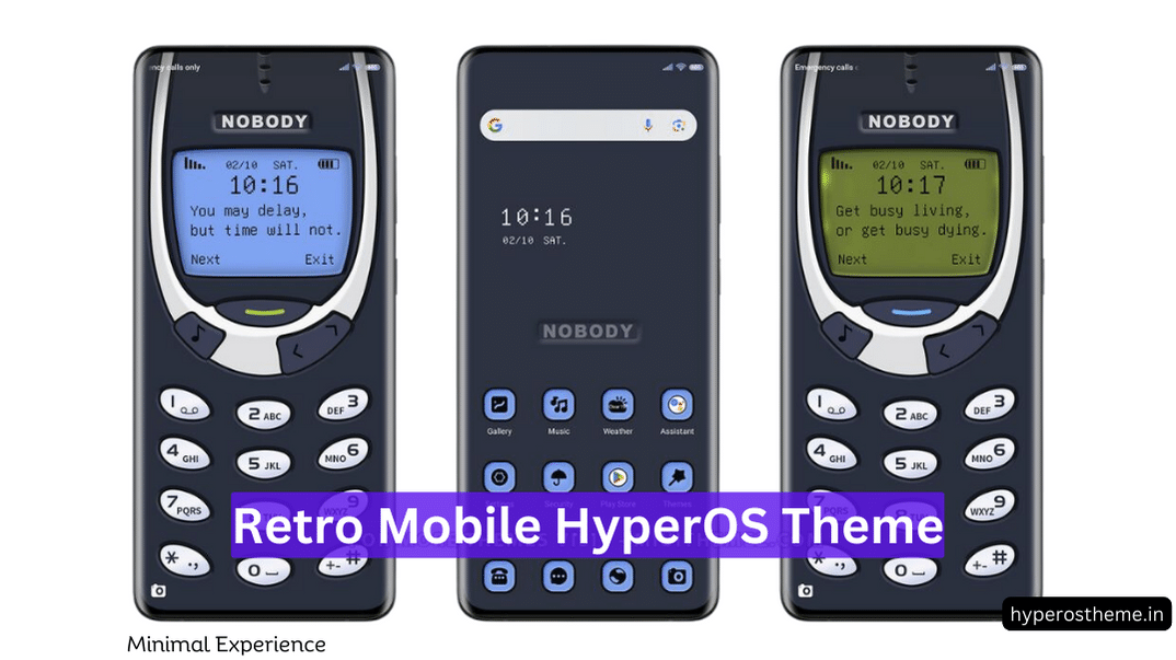 Retro Mobile HyperOS Theme for Xiaomi with Feature Phone Style