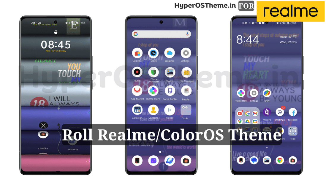 Roll Realme Theme with 3D Rolling Effect for Realme Devices Roll Realme Theme with 3D Rolling Effect for Realme Devices