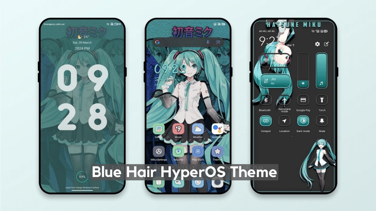 Blue Hair HyperOS Theme for Xiaomi with Hatsune Miku Experience Blue Hair HyperOS Theme for Xiaomi with Hatsune Miku Experience