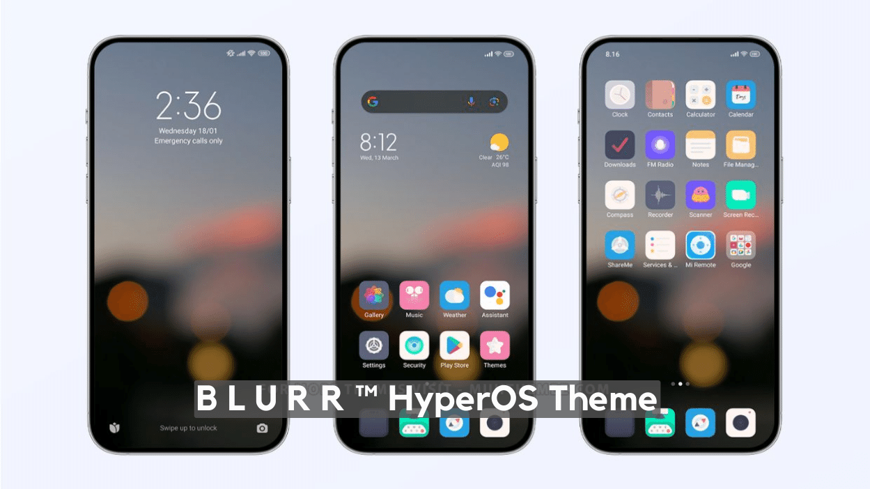 BLURR HyperOS Theme for Xiaomi with Dark Mode