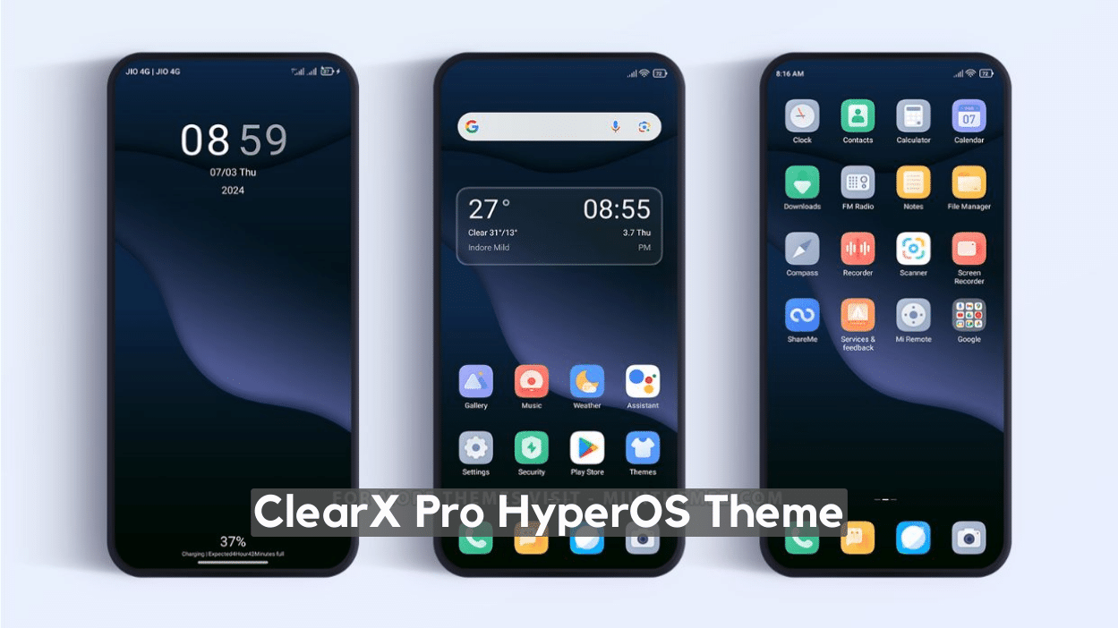 Clear X Pro HyperOS Theme for Xiaomi with Dynamic Lockscreen