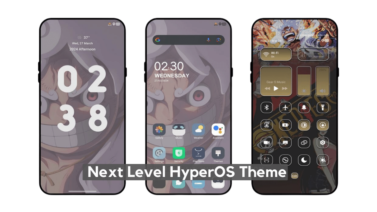 Next Level HyperOS Theme for Xiaomi with Anime Dark
