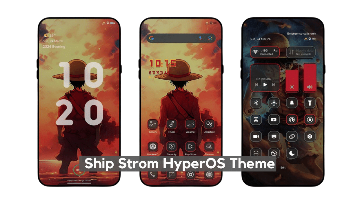 Ship Strom HyperOS Theme for Xiaomi with Dynamic Anime
