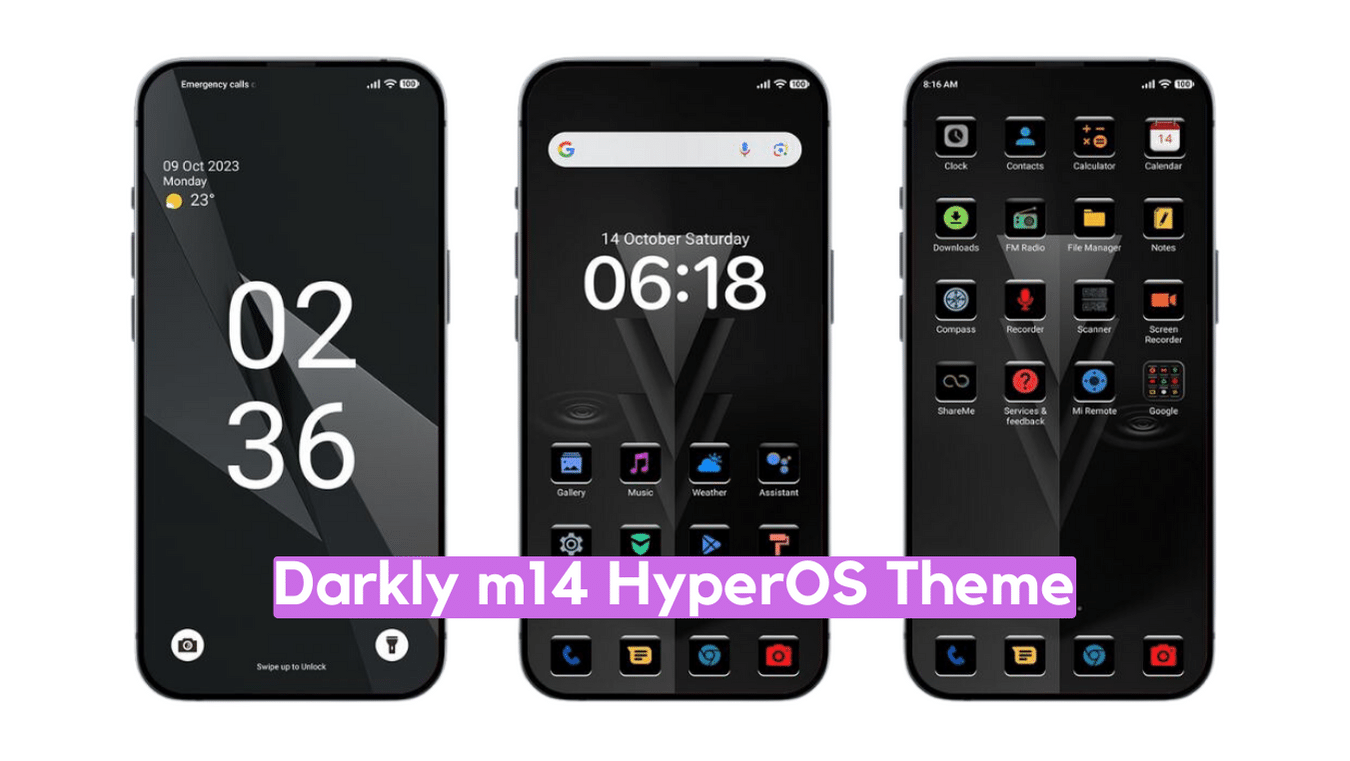 Darkly M14 HyperOS Theme for Xiaomi with Dynamic Dark Experience