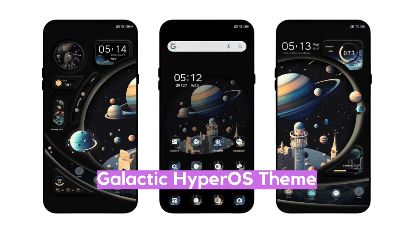 Galactic HyperOS Theme for Xiaomi with Dynamic Lockscreen