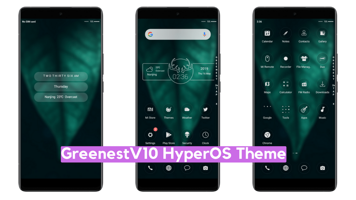 GreenestV10 HyperOS Theme for Xiaomi with Dynamic Dark Experience