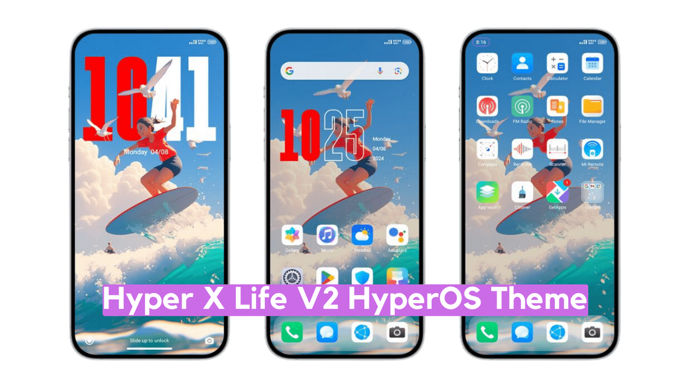 Hyper X Life V2 HyperOS Theme for Xiaomi with HyperOS Lockscreen Experience