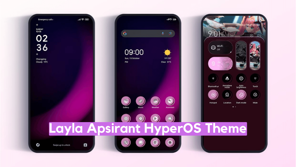 Layla Aspirant HyperOS Theme for Xiaomi with Anime Dark Experience
