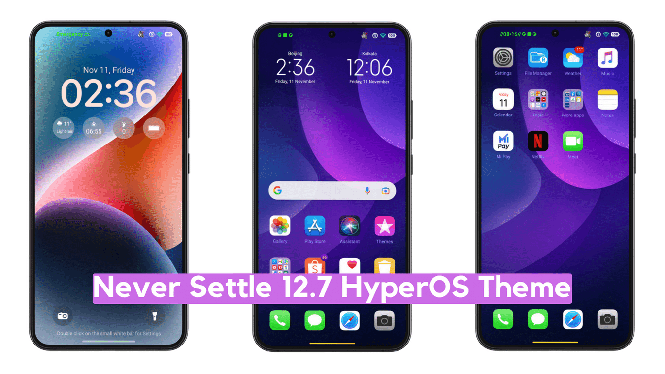 Never Settle 12 HyperOS Theme for Xiaomi with iOS Experience