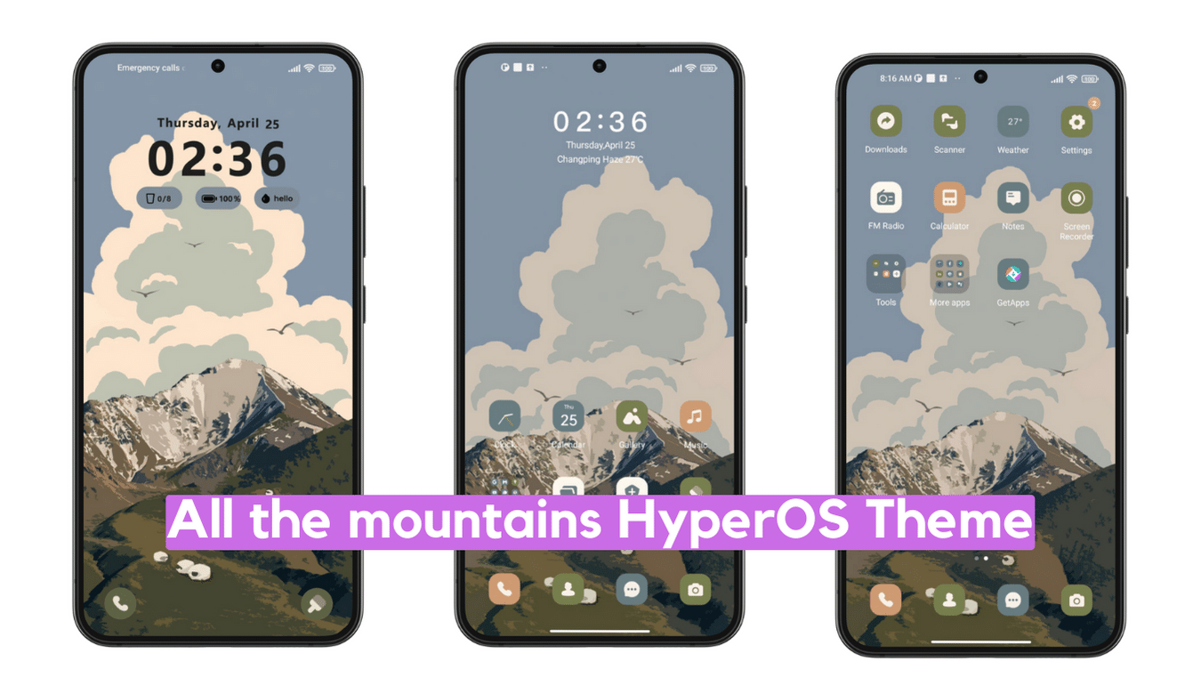 All the mountains HyperOS Theme for Xiaomi with Minimal Experience All the mountains HyperOS Theme for Xiaomi with Minimal Experience