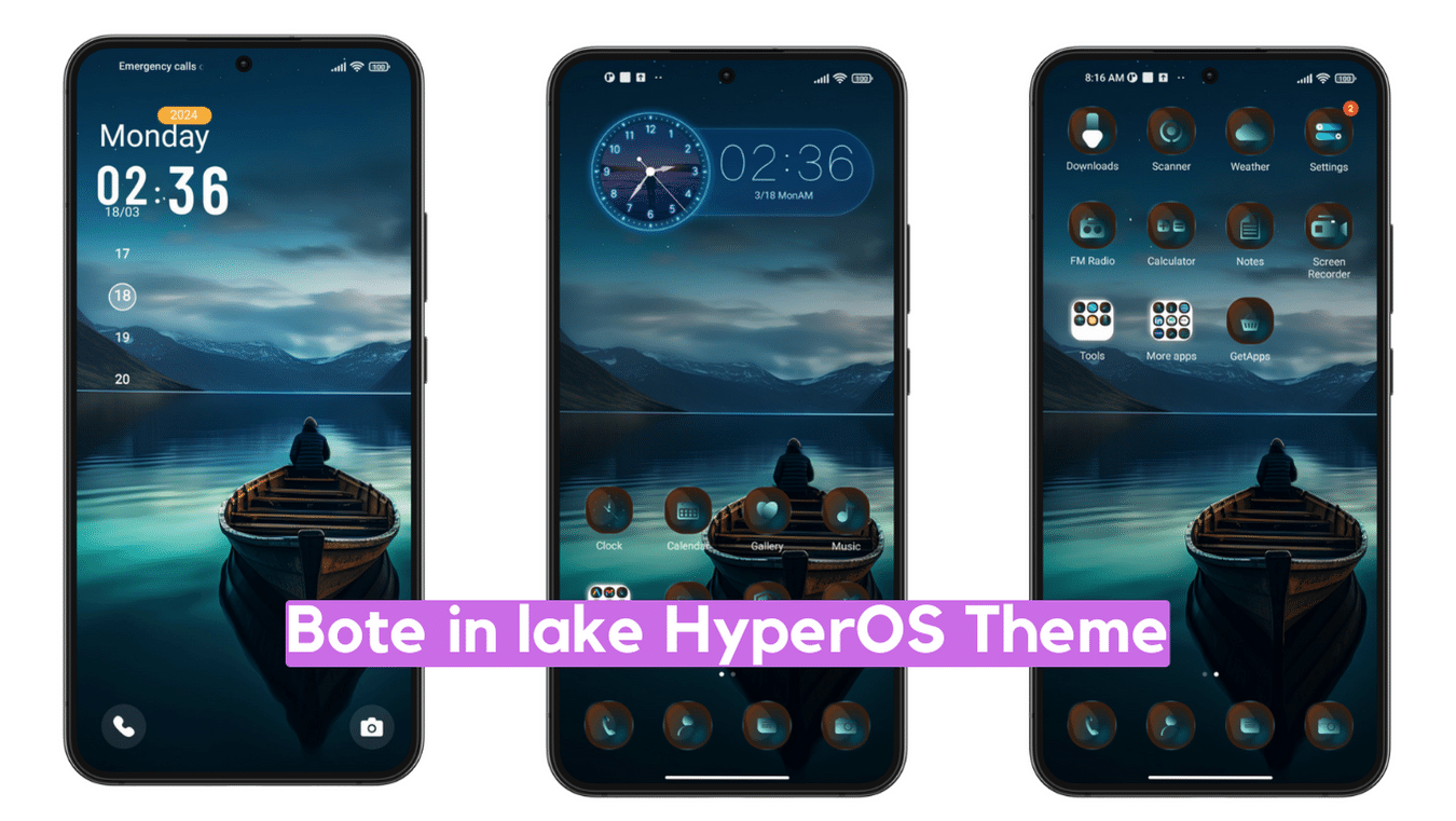 Bote in lake HyperOS Theme for Xiaomi with Minimal Dark UI Bote in lake HyperOS Theme for Xiaomi with Minimal Dark UI