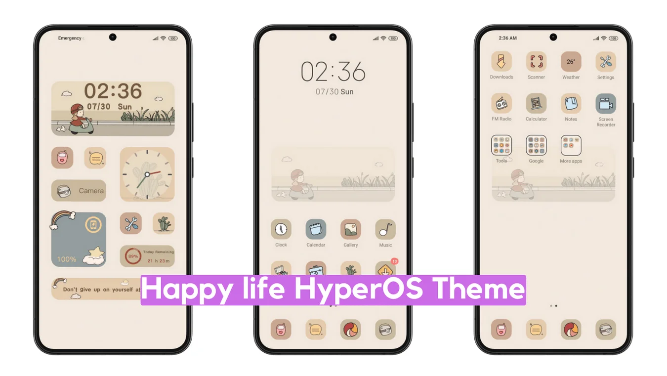 Happy Life HyperOS Theme for Xiaomi with Dynamic Anime Experience - HyperOS  Themes