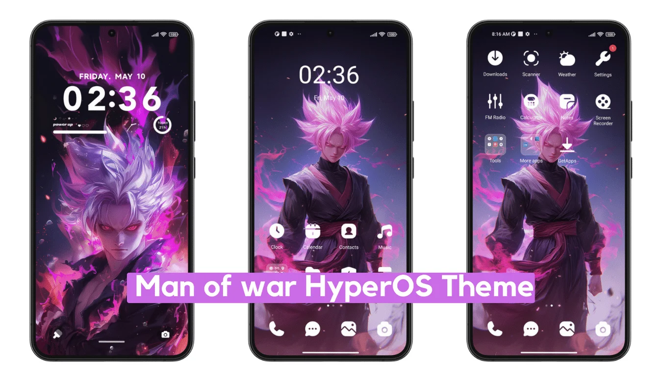 Man of war HyperOS Theme for Xiaomi with Dynamic Anime UI Man of war HyperOS Theme for Xiaomi with Dynamic Anime UI