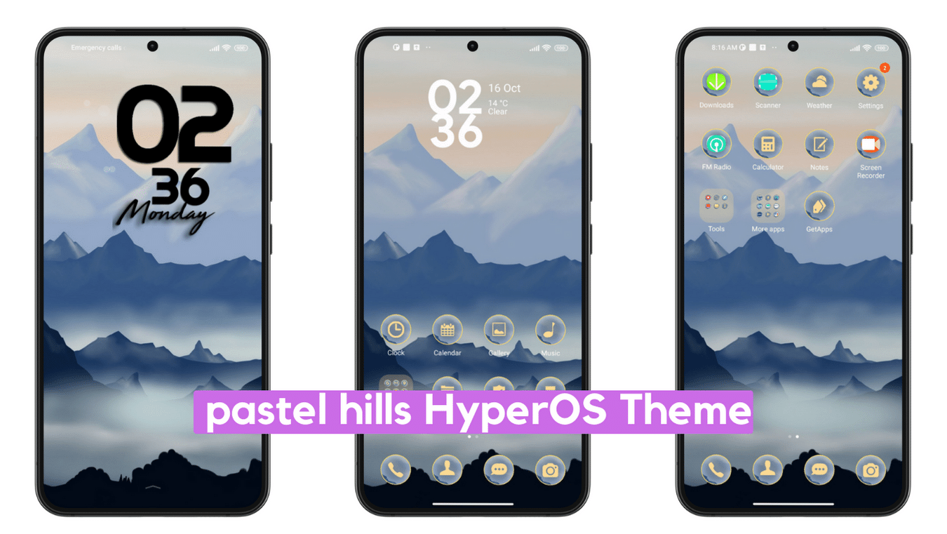 Pastel Hills HyperOS Theme for Xiaomi with Minimal Experience Pastel Hills HyperOS Theme for Xiaomi with Minimal Experience