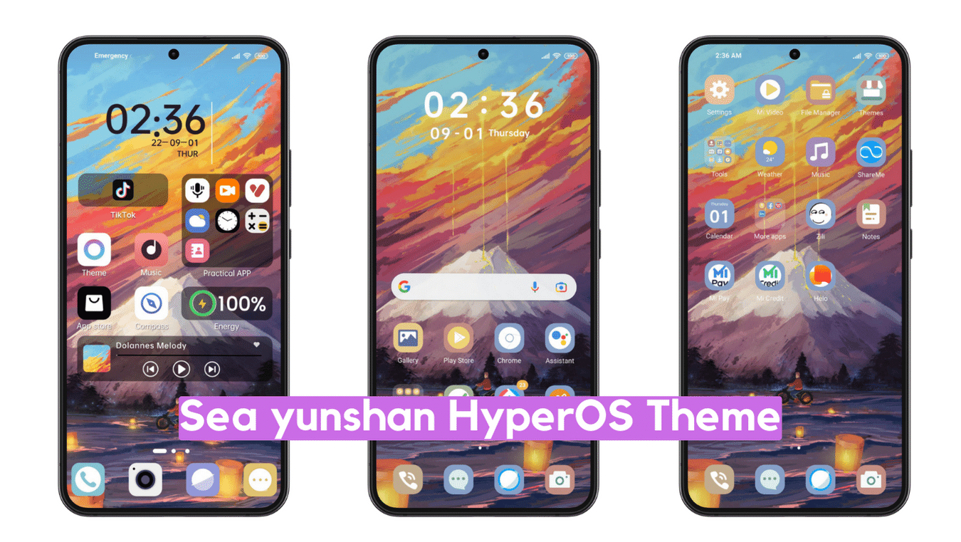 Sea yunshan HyperOS Theme for Xiaomi with Beautiful Widgets