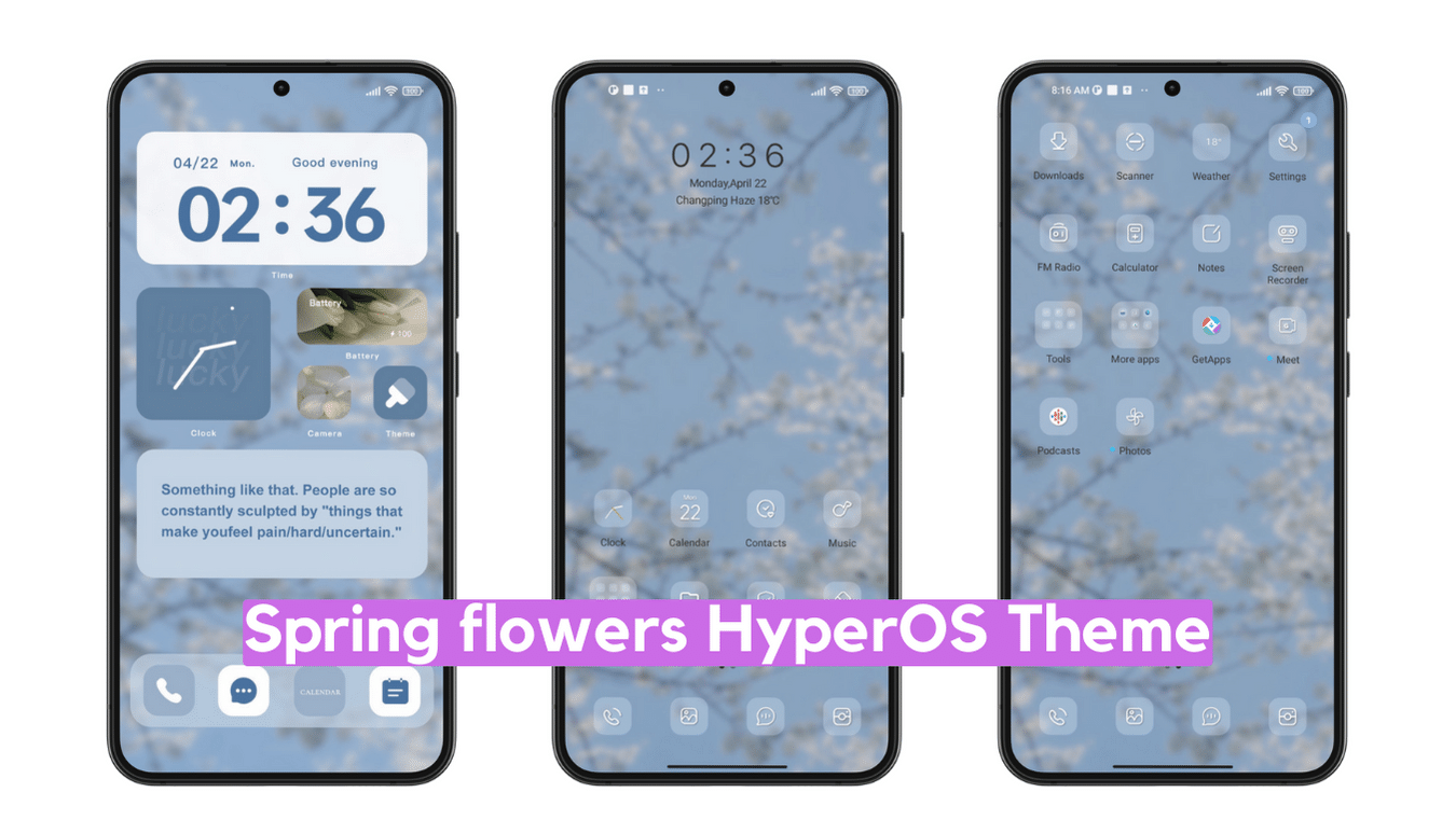 Spring Flowers HyperOS Theme for Xiaomi with Premium Widgets