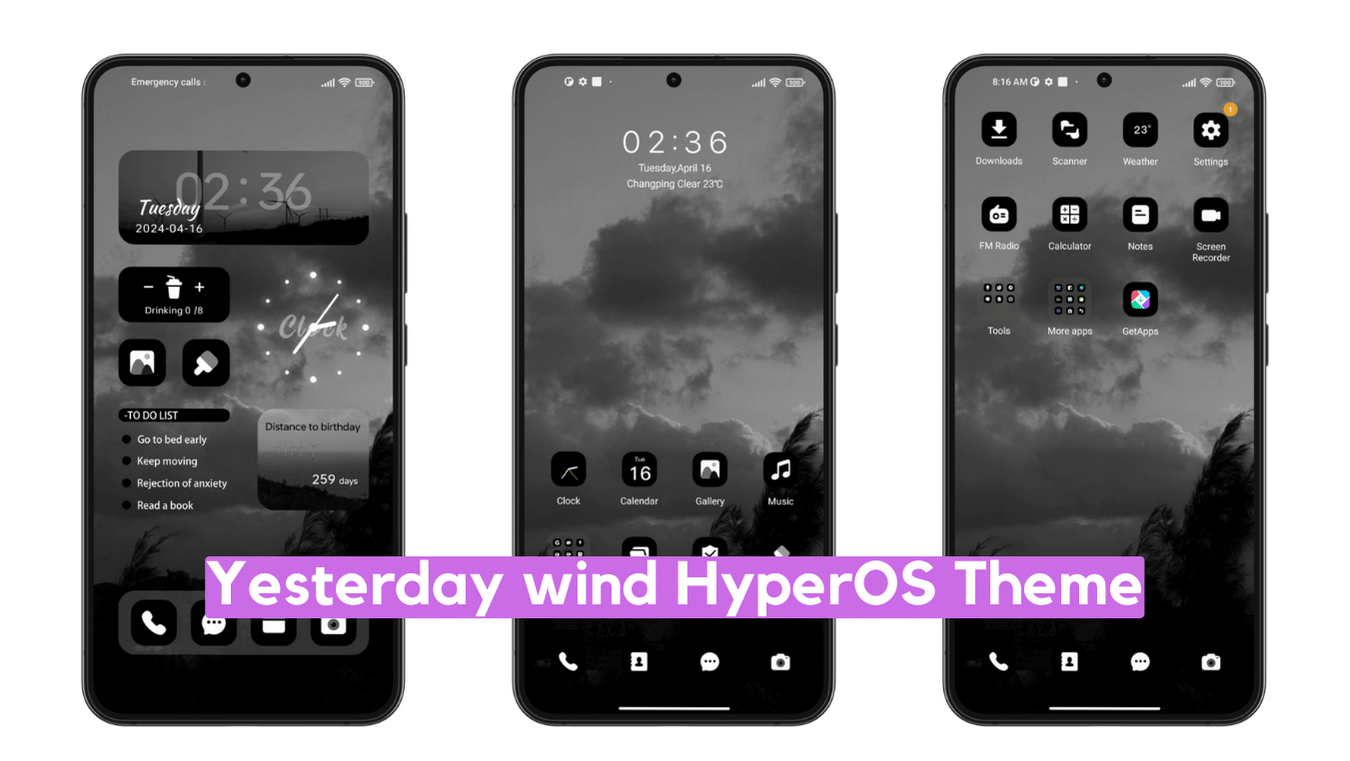 Yesterday wind HyperOS Theme for Xiaomi with Dynamic Dark Experience Yesterday wind HyperOS Theme for Xiaomi with Dynamic Dark Experience