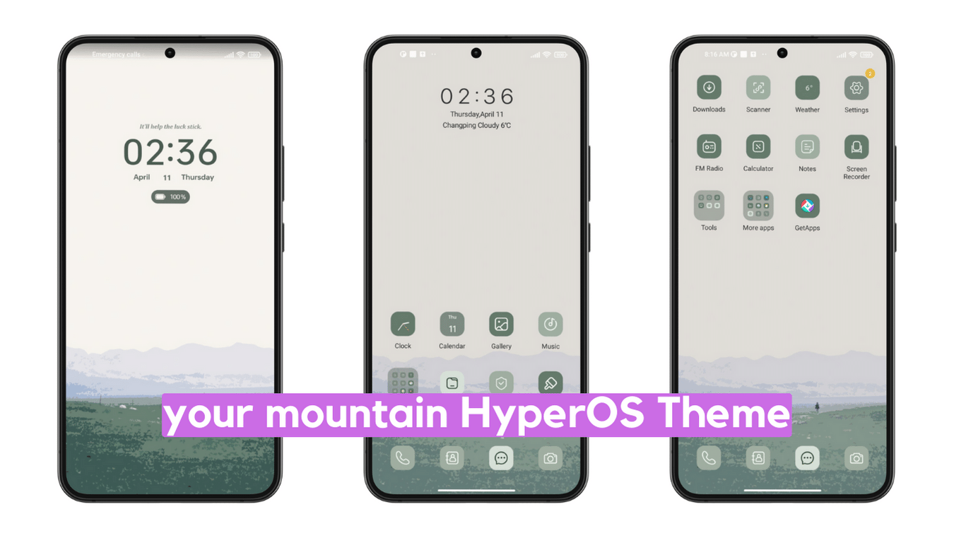 your mountain HyperOS Theme for Xiaomi with Minimal Experience your mountain HyperOS Theme for Xiaomi with Minimal Experience