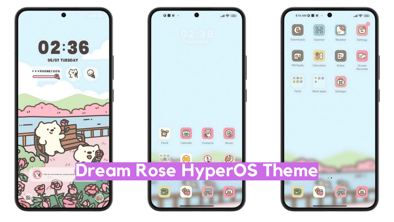 Dream Rose HyperOS Theme for Xiaomi with Minimal Anime UI Dream Rose HyperOS Theme for Xiaomi with Minimal Anime UI