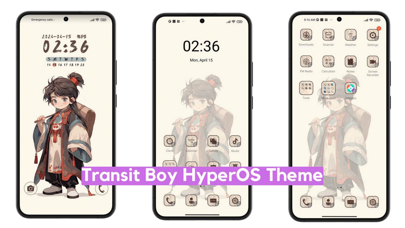 Transit Boy HyperOS Theme for Xiaomi with Dynamic Anime UI
