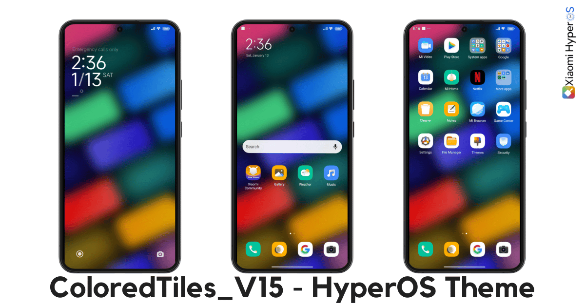 ColoredTiles_V15 HyperOS Theme for Xiaomi with Dynamic Minimal ColoredTiles_V15 HyperOS Theme for Xiaomi with Dynamic Minimal