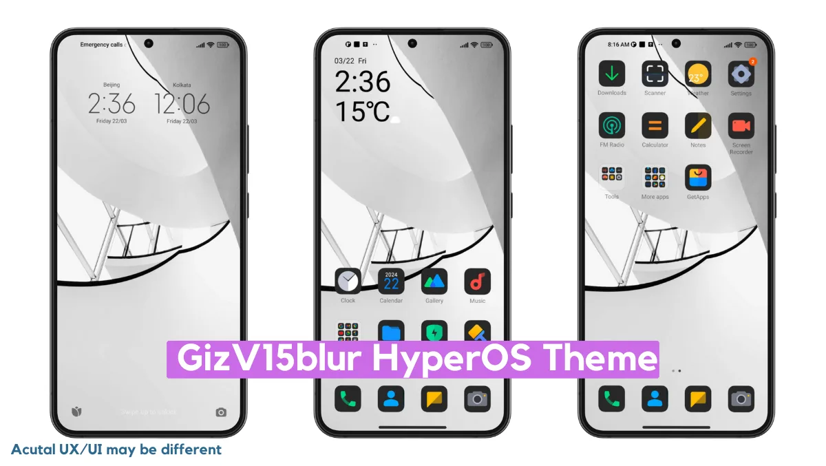 Gizv15blur HyperOS Theme for Xiaomi with Dynamic Experience