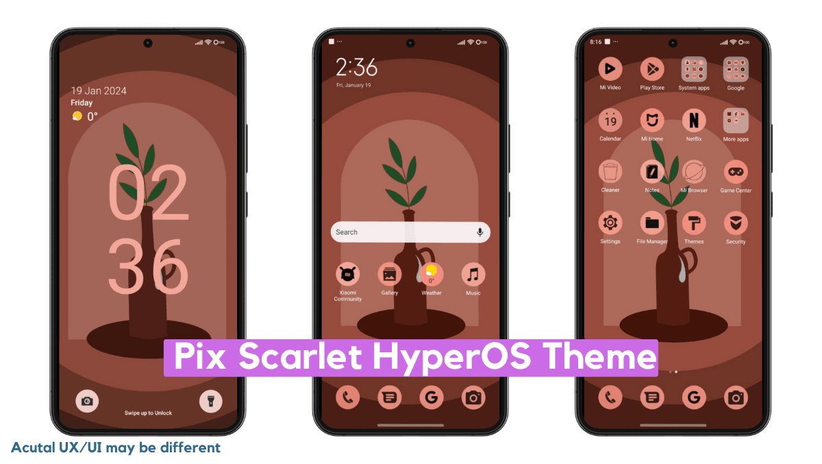 Pix Scarlet HyperOS Theme for Xiaomi with Beautiful Icons Pix Scarlet HyperOS Theme for Xiaomi with Beautiful Icons