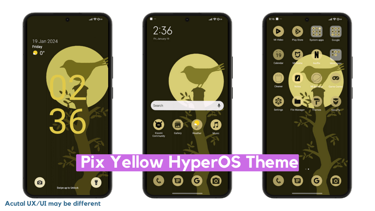 Pix Yellow HyperOS Theme for Xiaomi with Beautiful Icons Pix Yellow HyperOS Theme for Xiaomi with Beautiful Icons